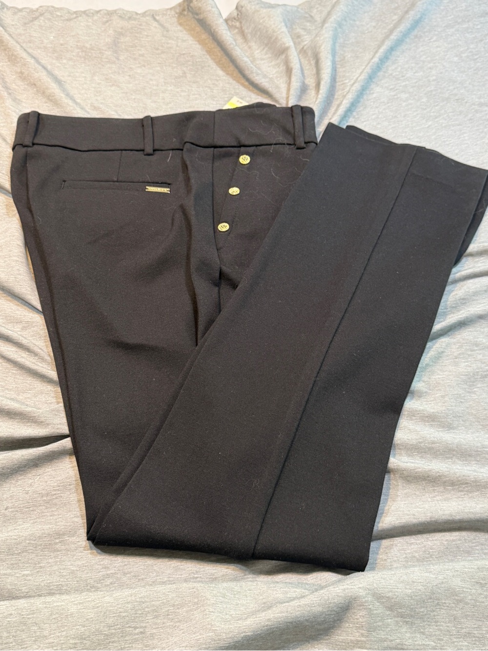 Anne Klein Black Men's Dress Pants with Gold Buttons